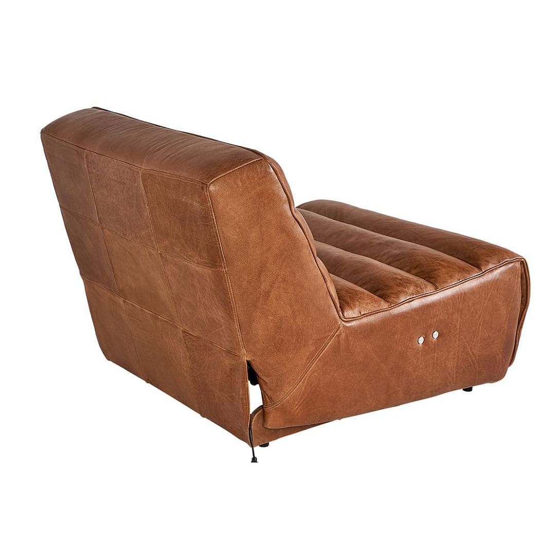 Buy Online Slouchy Recliner Chair BROWN LEATHER Marina Home Interiors UAE