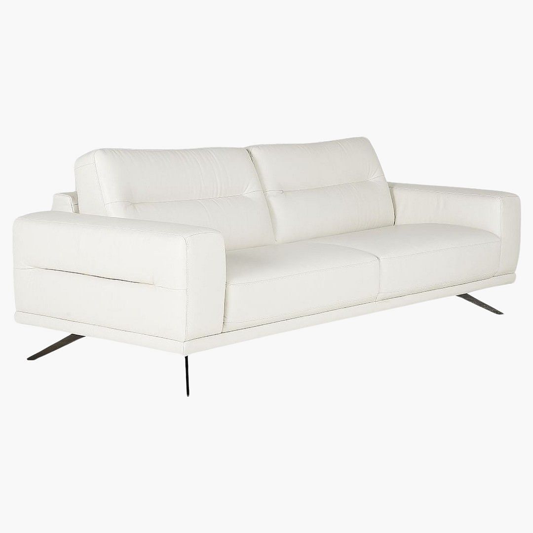 Timido 3 Seater Sofa SnowLeather Seating Sofas Marina Home Interiors