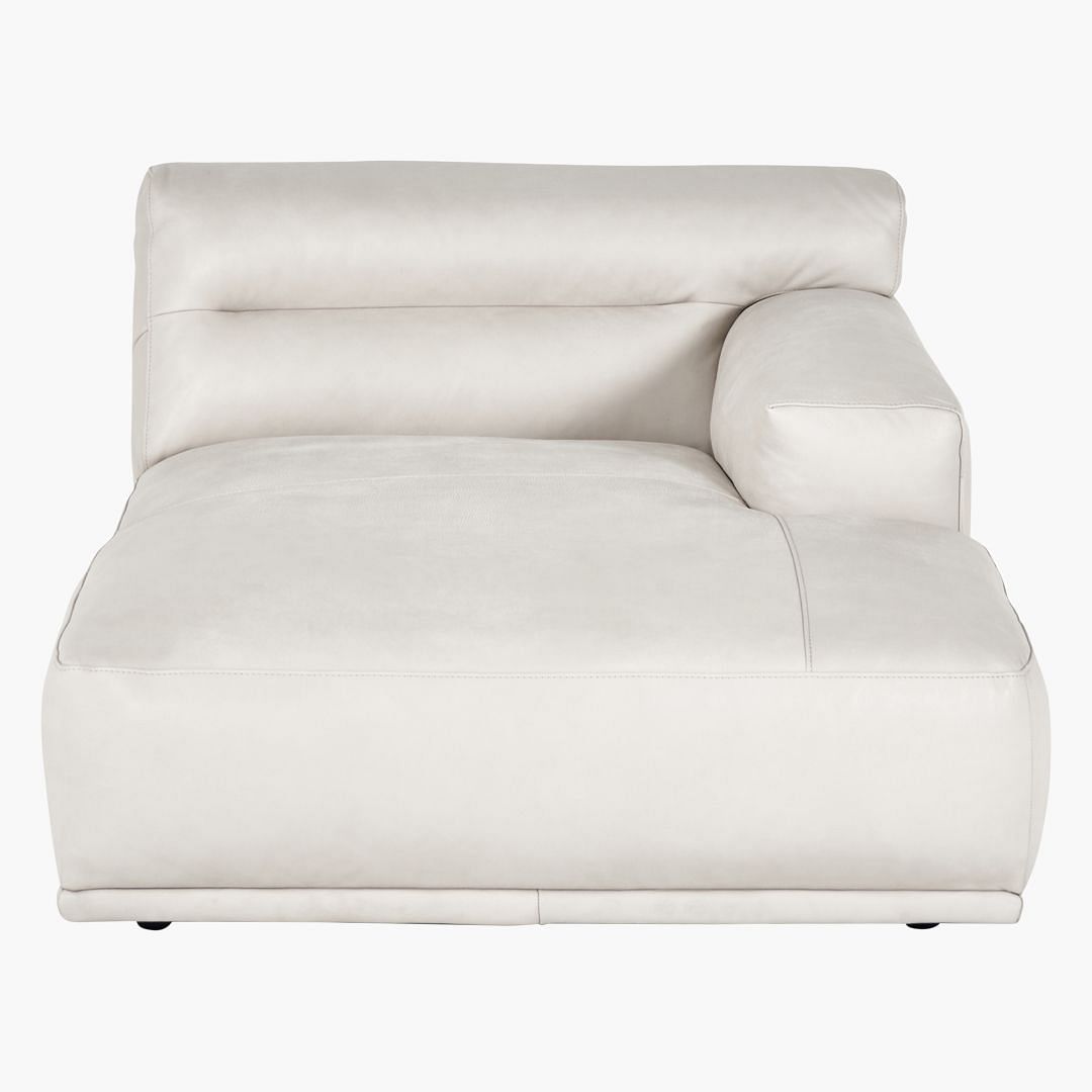 Buy Online Carmel Arm Right Chaise Lounge WHITE LEATHER Marina Home Interiors UAE