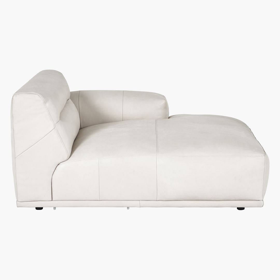 Buy Online Carmel Arm Right Chaise Lounge WHITE LEATHER Marina Home Interiors UAE