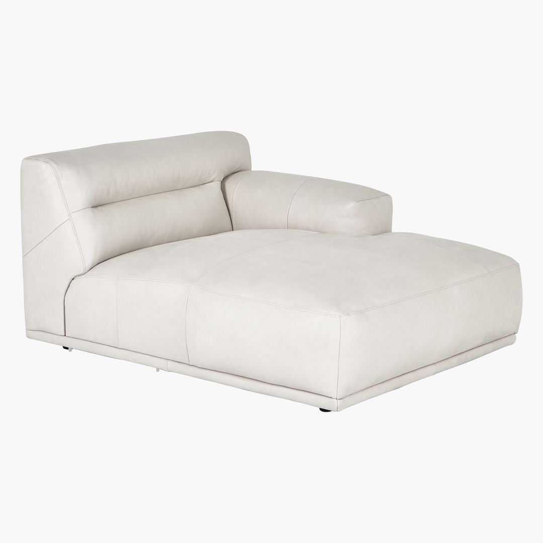 Buy Online Carmel Arm Right Chaise Lounge WHITE LEATHER Marina Home Interiors UAE