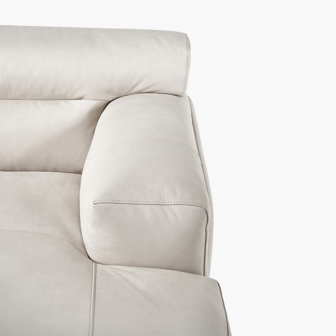 Buy Online Carmel Arm Right Chaise Lounge WHITE LEATHER Marina Home Interiors UAE