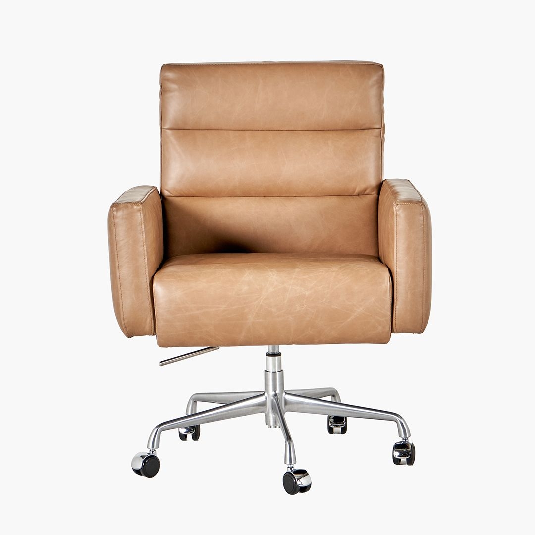 Buy Online Meri Swivel Office Chair,BROWN,LEATHER Marina Home