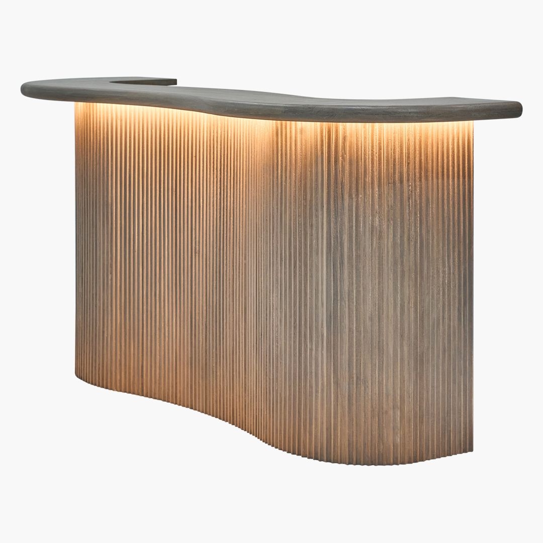 Buy Online Caribu Bar Counter,GREY,WOOD Marina Home Interiors UAE