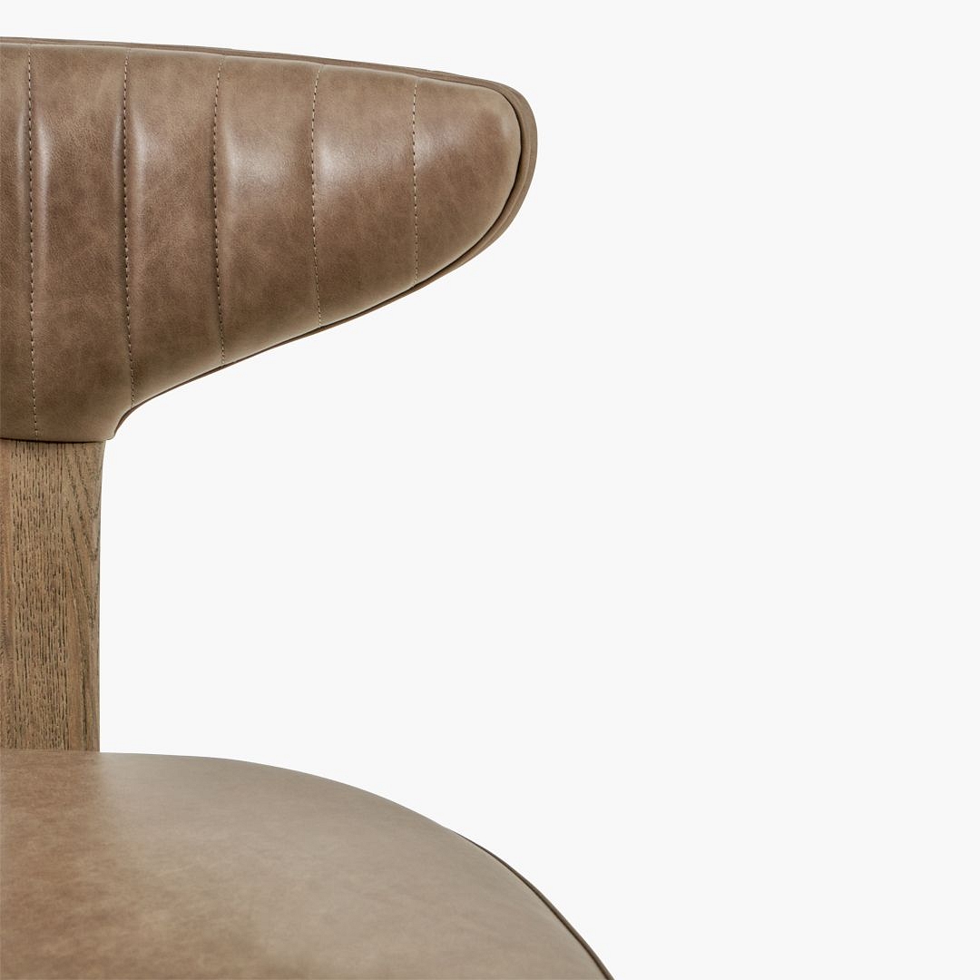 Fern Dining Chair - BROWN LEATHER | Marina Home UAE
